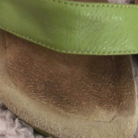 Highest Heel Collection size 10 green  leather Ankle Wrap wedge platform at toe - Picture 14 of 16